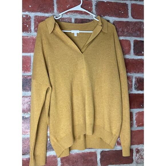 Garnet Hill Essential Cashmere Polo Sweater Pullover Collared Size XL $179 - Picture 2 of 10